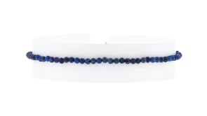 3-3.5mm Lapis Bead Anklet in 18kt Gold Over Sterling