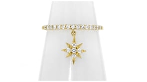 Lab-Grown Diamond North Star Drop Ring in 18kt Gold Over Sterling