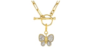 Diamond Butterfly Charm in 18kt Gold Over Sterling