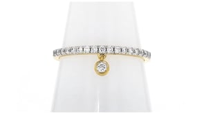 .20 ct. t.w. Lab-Grown Diamond Drop Ring in 18kt Gold Over Sterling