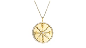 .51 ct. t.w. Lab-Grown Diamond Compass Pendant Necklace in 18kt Gold Over Sterling