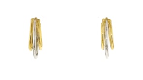 Italian 14kt Two-Tone Gold Triple-Oval Hoop Earrings