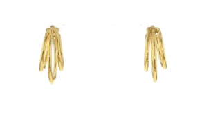 Italian 10kt Yellow Gold Triple-Oval Hoop Earrings