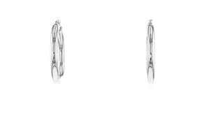 Italian 3mm 14kt White Gold Hoop Earrings