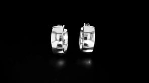 Italian 14kt White Gold Huggie Hoop Earrings