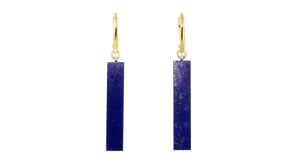 Lapis Bar Drop Earrings in 18kt Gold Over Sterling