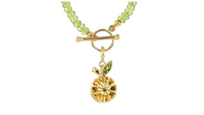 3.00 Carat Citrine Orange Charm with Chrome Diopside in 18kt Gold Over Sterling