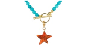 Coral Starfish Charm in 18kt Gold Over Sterling