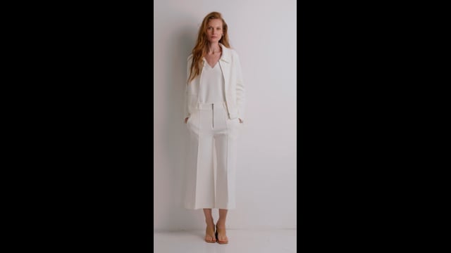 Calça Ampla Boucle Off White Debora