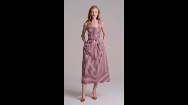 Vestido Tricoline Listrada Vivian