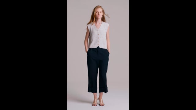 Colete Trico Decote V Off White Conceição