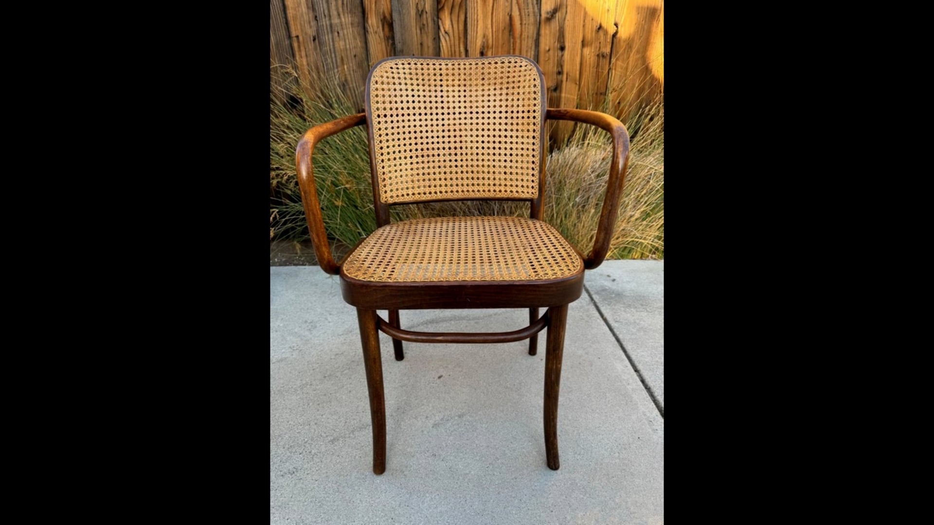 Antique Josef Hoffmann Prague 811 Bentwood Cane Armchair FMG