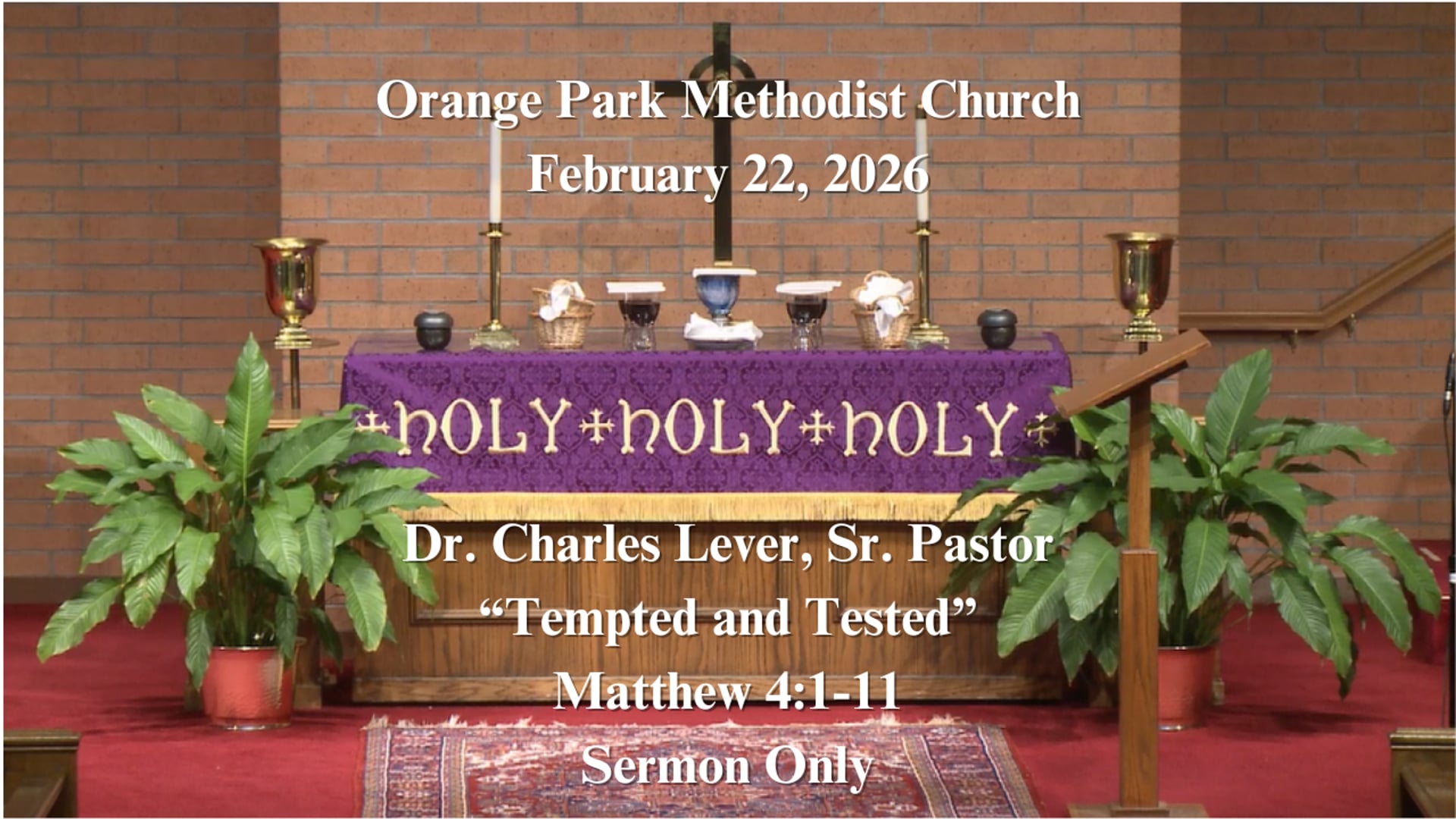 February 22, 2026 Sermon Only