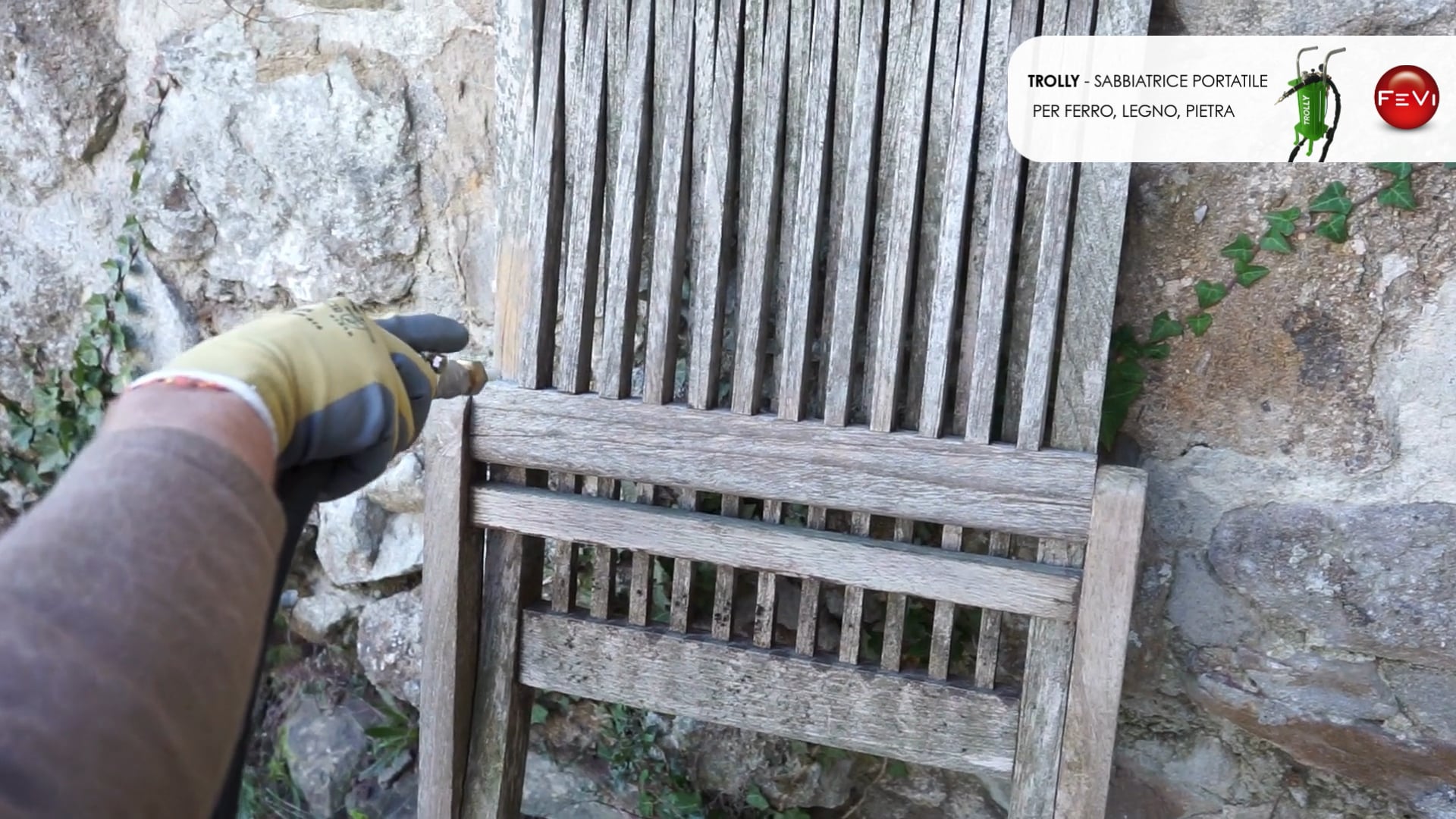 Trolly - Sabbiatura su legno