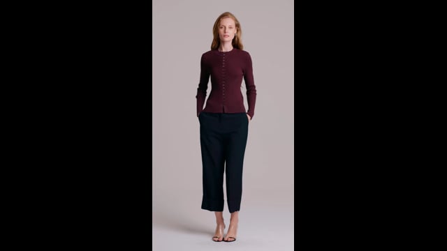 Cardigan Com Botões Vinho Lisa