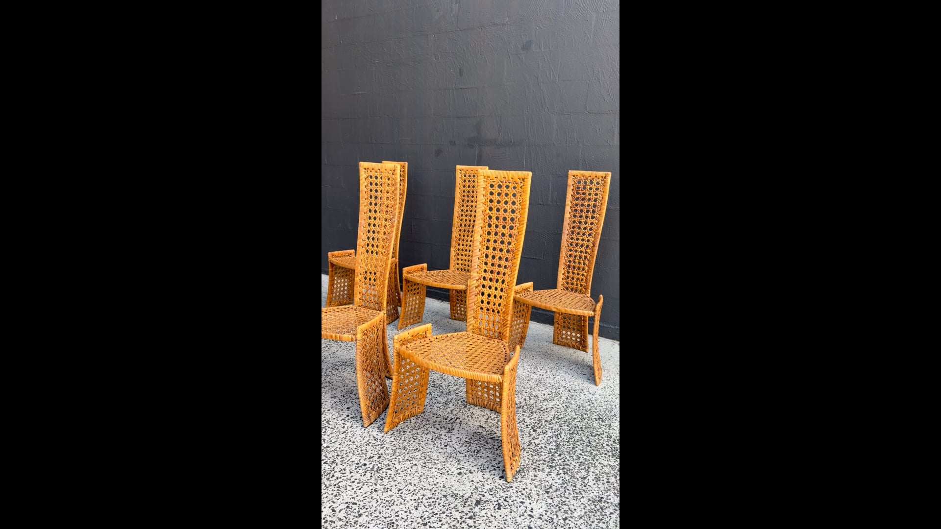Danny Ho Fong for Tropi-cal Set of Six Rattan Chairs For Sale at