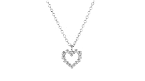 Gabriel Designs Sterling Silver Beaded Heart Pendant Necklace