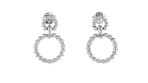 Gabriel Designs Sterling Silver Beaded Circle Drop Earrings