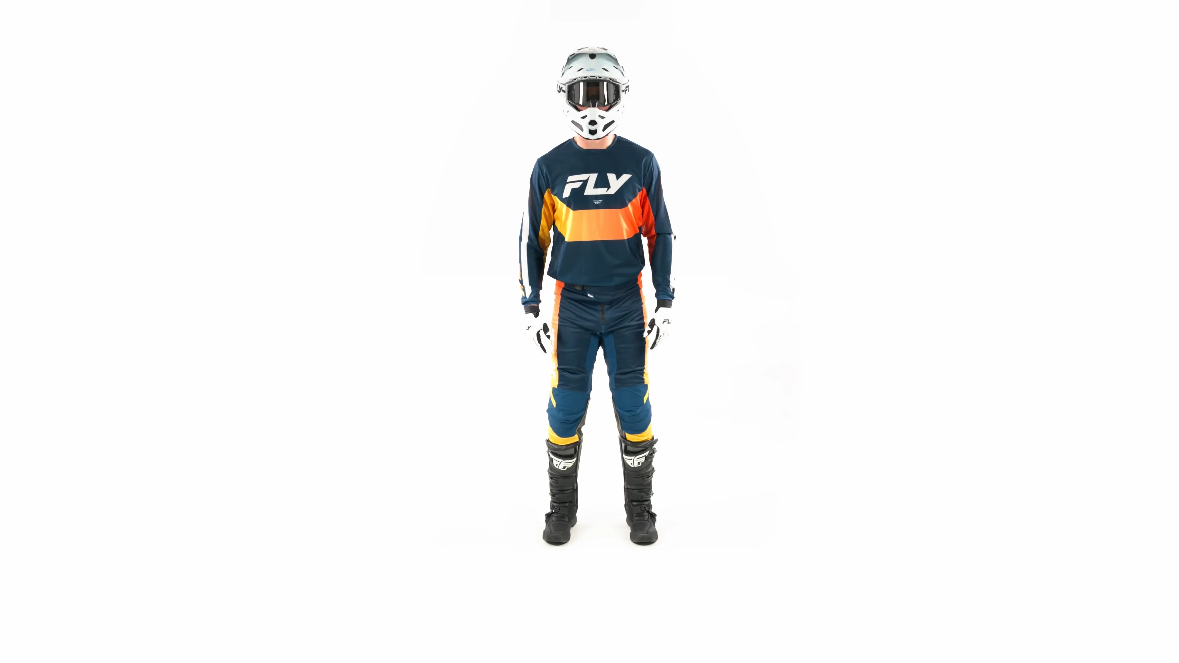 Moto - Men's - Gear Lines - Kinetic Mesh Navy|Orange - FLY Racing