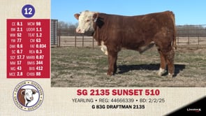Lot #12 - SG 2135 SUNSET 510