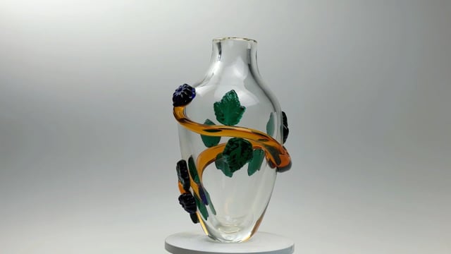Vaso Transparente Floral com Aplicações