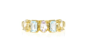 1.30 ct. t.w. Pastel Multi-Gemstone Ring in 18kt Gold Over Sterling