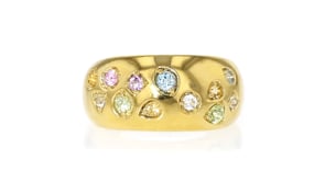 .50 ct. t.w. Pastel Multi-Gemstone Dome Ring in 18kt Gold Over Sterling