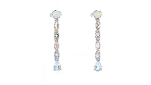 Opal and 1.90 ct. t.w. Pastel Multi-Gemstone Drop Earrings in Sterling Silver