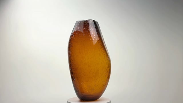 Vaso Alto Roca com bolhas Marrom