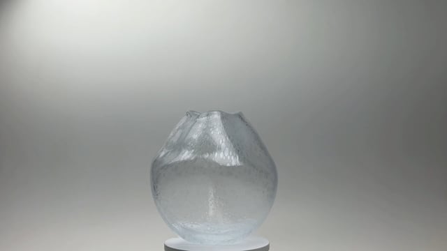 Vaso Baixo Roca com bolhas Transparente