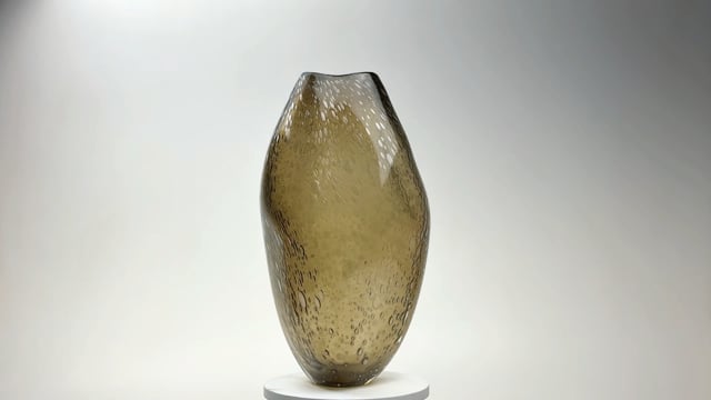 Vaso Alto Roca com bolhas Fumê