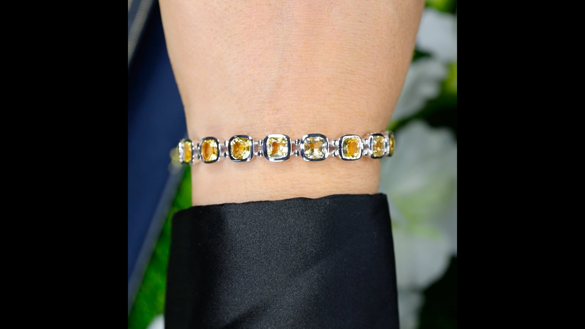 Bracelet Argent 925 Serti Citrines – Prix Cassé, Neuf Avec étiquettes