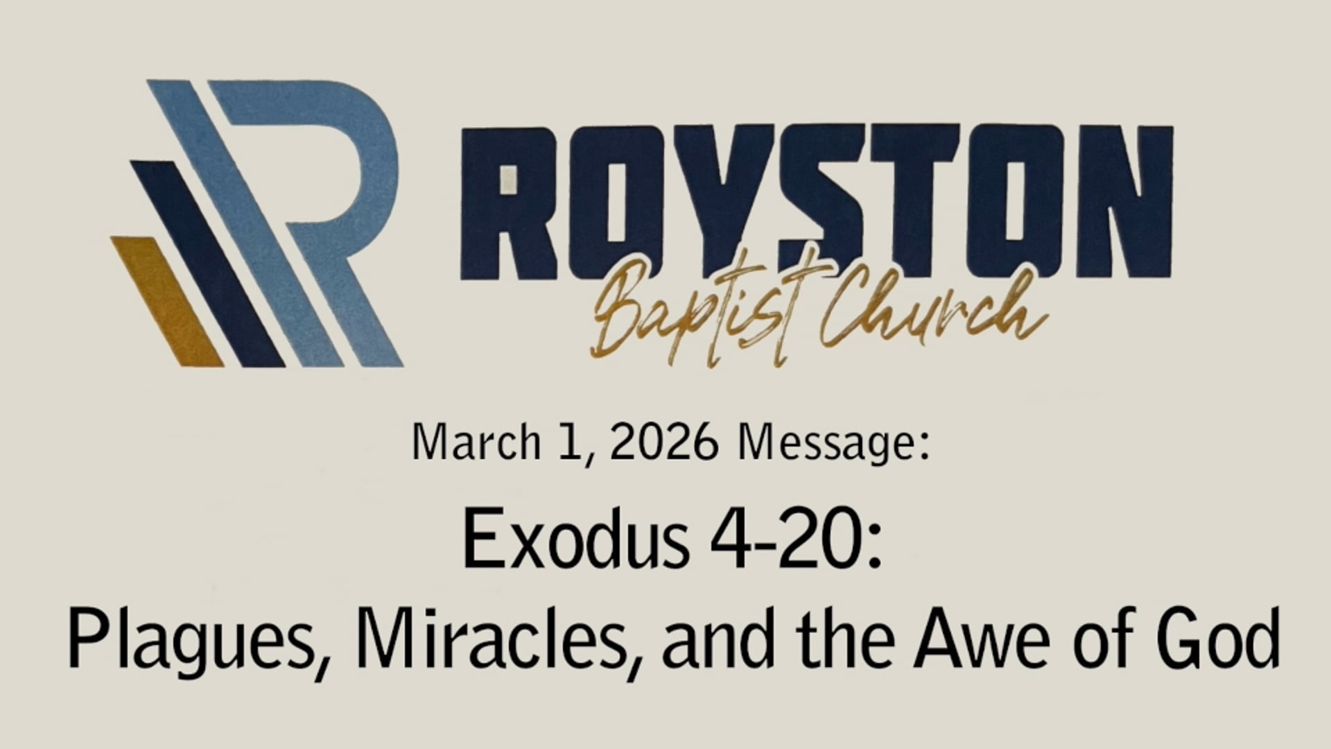 Royston Baptist Church 11 AM Worship Service Message for Mar. 1, 2026
