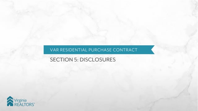 Section 5: Disclosures