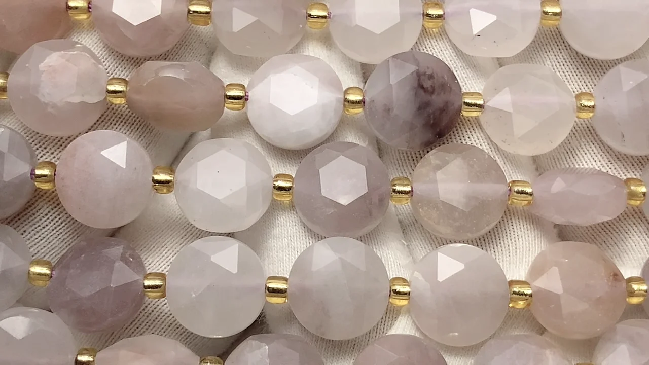 マルチカラークォーツ 六芒星コインカット10×10×5mm 1連｜天然石ビーズ