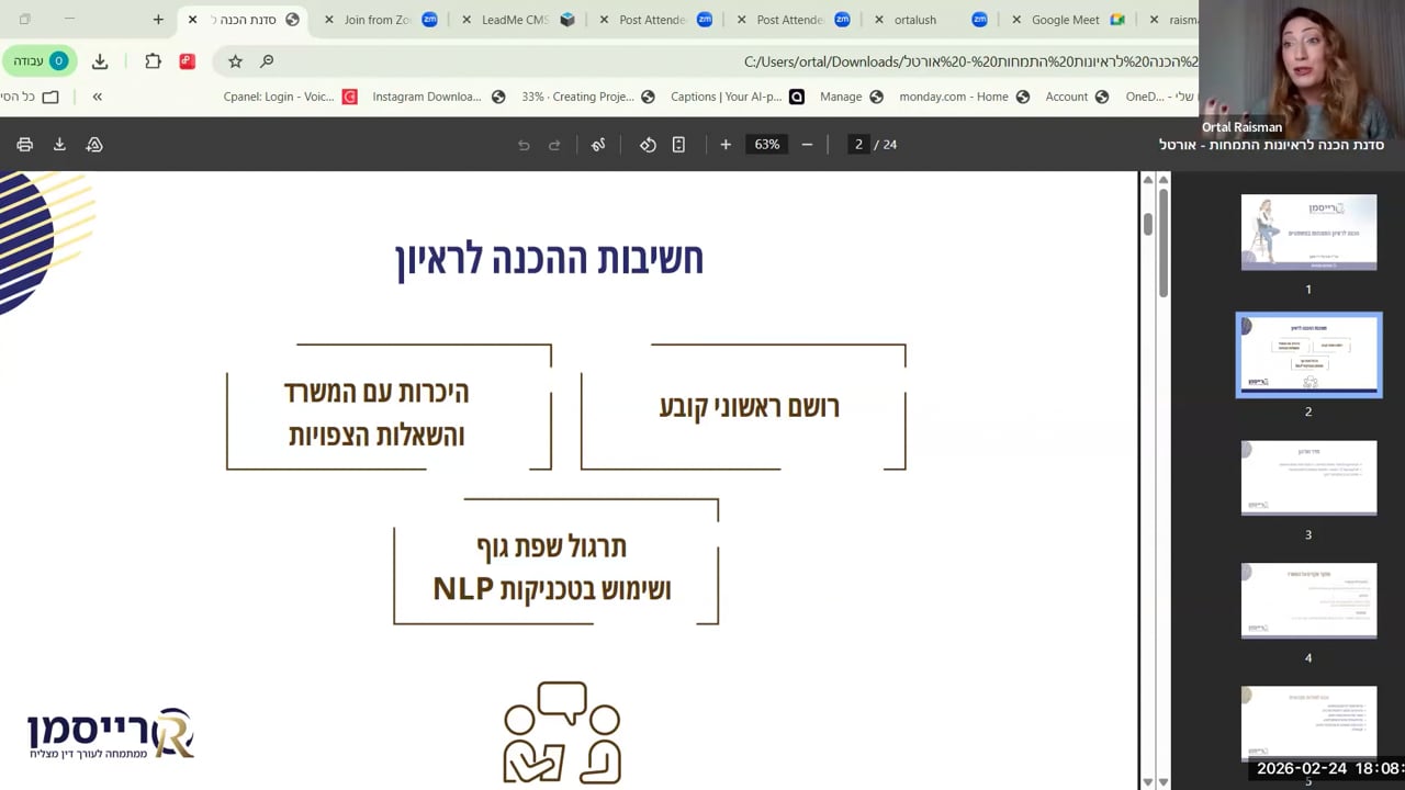 מפגש בנושא סוגיה משפטית כהכנה לשבוע ראיונות