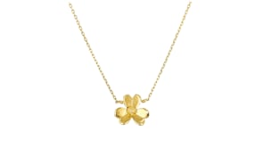 Italian 14kt Yellow Gold Flower Necklace