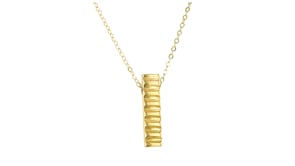 Italian 14kt Yellow Gold Ridged Linear Bar Necklace
