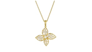 .50 ct. t.w. Lab-Grown Diamond Flower Pendant Necklace in 18kt Gold Over Sterling