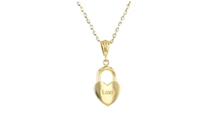 Italian 10kt Yellow Gold Love Heart Lock Pendant