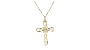 Italian 10kt Yellow Gold Filigree Cross Pendant