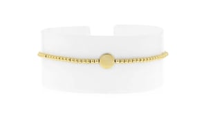 Italian 14kt Yellow Gold Personalized Disc Bead Bracelet