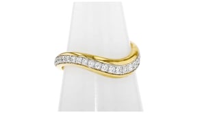 .25 ct. t.w. Lab-Grown Diamond Wavy Ring in 18kt Gold Over Sterling