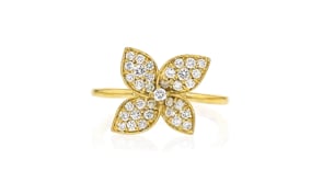 .50 ct. t.w. Lab-Grown Diamond Flower Ring in 18kt Gold Over Sterling