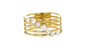 .50 ct. t.w. Lab-Grown Diamond Multi-Row Ring in 18kt Gold Over Sterling