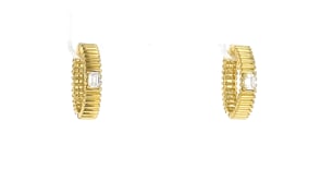 .30 ct. t.w. Lab-Grown Diamond Ridged Hoop Earrings in 18kt Gold Over Sterling