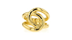 Italian 18kt Yellow Gold-Plated Swirl Ring