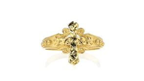 Italian 10kt Yellow Gold Cross Ring