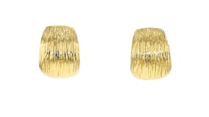 Italian 14kt Yellow Gold-Plated Textured C-Hoop Earrings