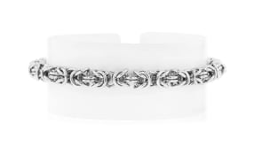 Italian Rhodium-Plated Byzantine Bracelet
